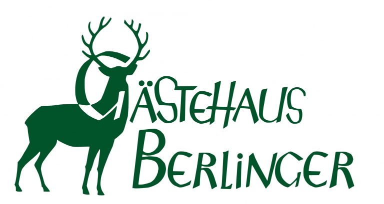 Gästehaus Berlinger Logo Hirsch mit Schriftzug in grün